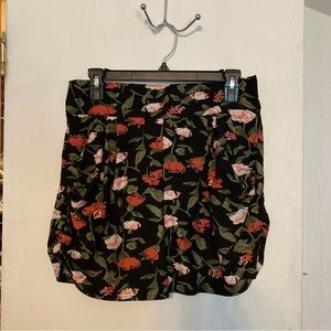 Black Floral Shorts w/ Pockets